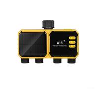 Kit di irrigazione a goccia solare intelligente, sistema di irrigazione programmabile a 4 vie, sistema di irrigazione automatica per piante con ricarica per prato da giardino