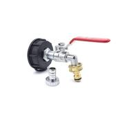Kit di irrigazione per serbatoio da 1000 litri S60x6, rubinetto in ottone cromato e connettore rapido, accessorio resistente per l'irrigazio