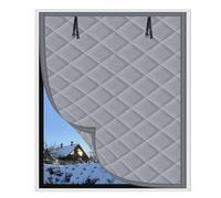Kit di isolamento finestra per l'inverno mantenere il freddo fuori, strato di cotone Oxford Cloth copertura finestra isolata, facile da aprire per la ventilazione(80x145cm,grigio)