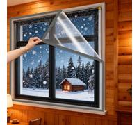 Kit di isolamento for finestre for l'inverno, pellicola di plastica trasparente riutilizzabile che tiene fuori il freddo, kit di sigillatura termica for finestre del seminterrato(Grigio,100x110cm)