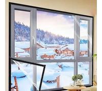 Kit di isolamento per finestre, ad alta efficienza energetica, con pellicola trasparente, cinghie autoadesive per una tenuta sicura, riduce la perdita di calore e migliora il comfort interno (160 x