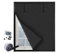 Kit di Isolamento per Finestre,Coperta Isolante in Tessuto Oxford, Tende Termiche Isolanti, Tende Isolante Termico Adesivo per Casa e Camper(Nero,100x140cm)