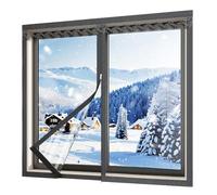 Kit di isolamento per finestre fai-da-te Pellicola trasparente con cornice adatta a rivestimenti più piccoli qualsiasi dimensione mantenere caldo il freddo fuori dalla tempesta in nero W150cm,H100cm