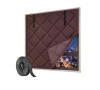 Kit di Isolamento per Finestre Tende Termica Anti-Freddo Invernale | Copertura Antivento in Cotone Senza Foratura per Camera Soggiorno Mansarda(Brown,63inx98in-160x250cm)
