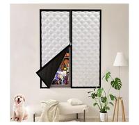 Kit di isolamento per porta del patio, copertura oscurante termica e insonorizzata spessa, pellicola antivento per balcone, installazione rapida senza perforazione argento W160cm*H140cm