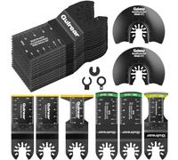 Kit di lame multiuso da 32 pezzi, include lame multiuso in titanio, da utilizzare in legno, plastica, metallo, rimozione di lame oscillanti con sgancio rapido, strumenti oscillanti ideali