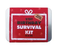 Kit di latta per compleanno, divertente e compatto, set regalo tascabile per 16°, 18°, 30°, 40°, 50°, 60°, 70°, 80°, regalo per uomini, donne, amici, familiari e colleghi (scatola di latta per il 21°