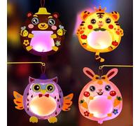 Kit di Lavoretti Autunnali per Bambini,4 Pezzi Lavoretti Creativi per Bambini,Lanterna bambini animali,Fai da te Addobbi Autunnali,per La Decorazione Autunnale Del Ringraziamento Halloween