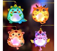 Kit di Lavoretti Autunnali per Bambini,4 Pezzi Lavoretti Creativi per Bambini,Lanterna bambini animali,Fai da te Addobbi Autunnali,per La Decorazione Autunnale Del Ringraziamento Halloween