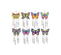 Kit di lavoretti in legno per bambini â 8 campanelli eolici in legno a forma di farfalla per bambini â Bianco â AttivitÃ di lavoretti