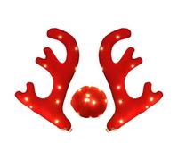 Kit di legno per veicoli - Set di decorazioni per renna di Natale illuminato, dimensioni standard di montaggio su tetto per uso esterno, materiale resistente alle intemperie, ornamento per poster