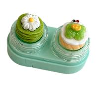 Kit di lenti a forma di cupcake con strumenti da indossare e porta lenti per stili di vita occupati e contenitori da viaggio rapidi, Verde