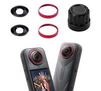 Kit di lenti di ricambio per Insta360 X5, parti di ricambio rimovibili e intercambiabili, include obiettivo ottico HD X5, anello in lega di alluminio e strumento di ricambio (rosso, lente* 2)
