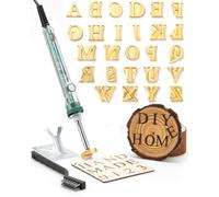 Kit di lettere per bruciare il legno, 26 pezzi, timbri in ferro per legno, pelle, cappelli, barbecue, pane, con ferro elettrico da 80 W (1,9 cm, 26 lettere)