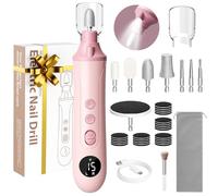 Kit di lima elettrica per unghie per manicure e pedicure, trapano elettrico portatile senza fili per unghie dei piedi, per la cura delle unghie dei piedi in gel acrilico, 15 velocità, trapano per