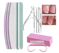 Kit di lime per unghie, set per manicure per salone - Strumenti per manicure Kit per la cura delle unghie in acciaio inossidabile,Kit per unghie con lime per unghie, taglia cuticole triangolari, lime