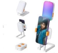 Kit di luci ad anello con pannello a 10 LED, treppiede estensibile e supporto per telefono sicuro per lavoro a distanza, lezioni online e studio