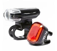 Kit di Luci bici anteriori e posteriori Moon Meteor C1 Orion Noir TU