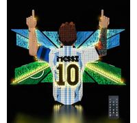 Kit di luci con telecomando compatibile con Lego Lionel Messi, Celebration 43018 (senza modello), set di illuminazione a LED compatibile con Lego Lionel Messi, modello di mattoncini da costruzione
