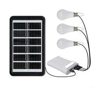 Kit di luci LED a energia solare, cavo da 2,8 m, lanterna da campeggio all'aperto, impermeabile IPX6, ricarica multi-dispositivo, supporto a 3 lampadine per tenda da giardino (bianco)