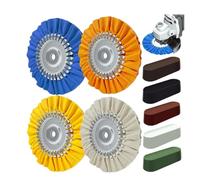 Kit di lucidatura for ruote in alluminio con foro for albero da 5/8 di pollice, composto lucidante, ruota for lucidatura di metalli in alluminio, 9 pezzi