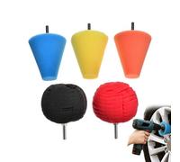 Kit Di Lucidatura Ruote Da Trapano,Cinque pezzi spugna lavabile e riutilizzabile | Tampone Lucidante Da Trapano | Per cura e detailing dei mozzi auto, metallo, alluminio, acciaio inossidabile, cromo.