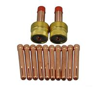 Kit di mandrini per saldatura TIG, 12 pezzi, corpi lenti e mandrini raffreddati ad aria, in rame e ottone, adatti per SR PTA DB WP 17 18 26, compatibile con accessori 10N 57N 53N (2,0 mm)