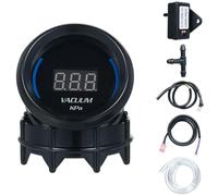 Kit di manometro a vuoto digitale con display LED blu monitoraggio precisione sensore integrato design fascia fumata universale per auto SUV e camion 12V include tubo raccordo T