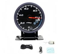 Kit di manometro per la pressione dell'olio da 60 mm, 6,3 cm, bianco e arancione, LED per monitoraggio turbo boost, motore passo-passo ad alta velocità da 12 V, soglie regolabili