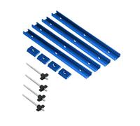 Kit di manopole a T con 4 slot, 4 cursori, 4 aste filettate, dadi e viti per maschere e fissaggi per la lavorazione del legno, strumento di bloccaggio in lega di alluminio da 40 cm, blu