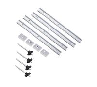 Kit di manopole a T con 4 slot, 4 cursori, 4 aste filettate, dadi e viti per maschere e fissaggi per la lavorazione del legno, strumento di bloccaggio in lega di alluminio da 40 cm, argento
