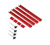 Kit di manopole a T con 4 slot, 4 cursori, 4 aste filettate, dadi e viti per maschere e fissaggi per la lavorazione del legno, strumento di bloccaggio in lega di alluminio da 40 cm, rosso