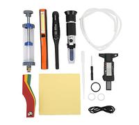 Kit di manutenzione auto 6 in 1 con righello digitale per il disegno dei pneumatici, comparatore della qualità dell’olio, penna per il test del liquido dei freni, luce da lavoro a