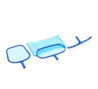 Kit di manutenzione per piscina, 3 pezzi, con 2 palette e spazzola da parete, materiale ABS, per piscina e vasca idromassaggio, kit di pulizia per la cura dell'acqua e la rimozione di sporco e alghe