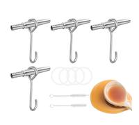 Kit di maschiatura per sciroppo d'acero, kit di maschiatura per albero di acero in acciaio inox, 4 punte con ganci, tubo per uso alimentare, spazzole per la pulizia, design efficiente e riutilizzabile
