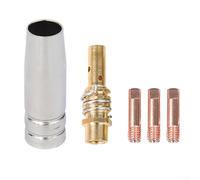 Kit di materiali di consumo per saldatore MIG 5 pezzi per torcia 15AK con punte di contatto 0 8/1 0 mm ugello diffusore gas M6 compatibile con MB per saldatrici MIG 200 NB 180 NB 200 (1,0 mm)