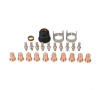 Kit di materiali di consumo per taglierina al plasma con 24 punte, elettrodi, ugello, tazza di protezione, guida stand-off e vortice per anello per torcia PT60 IPT60 JASIC PRO Cut 45