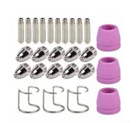 Kit di materiali di consumo per taglierina al plasma per WSD-60 per SG-55 per AG-60 per CUT60 LGK60 | 60A Air Plasma Cutting Torch Tips Ugelli Elettrodi in Ceramica SHIELD Coppe Anelli Guida (26pcs)