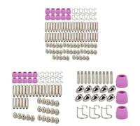 Kit di materiali di consumo per torcia al plasma SG55, AG60, WSD60, con elettrodi, ugelli, coppette e anelli guida, adatto per 50 macchine da 60 A (26 pezzi)