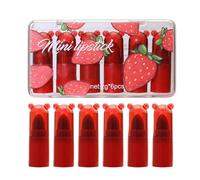 Kit Di Matte - Balsamo Gloss Per Labbra A Forma Di Fragola 6 Pezzi - Kit Di Trucco Per | Per Principianti, Appassionati, Amiche, Donne, Bellezza Quotidiana, Uffici, Serata e Festa