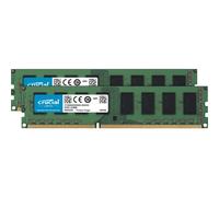 Kit di memoria Crucial da 16 GB (8 GB x 2) DDR3/DDR3L 1600 MT/s (PC3-12800) DR x8 ECC UDIMM a 240 pin - CT2KIT102472BD160B