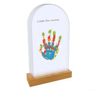 Kit di memoria per impronte di mani con vernice atossica sicura sui bambini, cornici in acrilico, supporto in legno, fornisce tutto il necessario per creare un ricordo caro