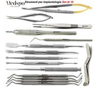 Kit di Microchirurgia Scollaperiostio Cucchiaio Lucas Scalpello Impianto Dentale