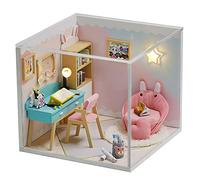 Kit di mobili per casa delle bambole, modello di costruzione in legno, realizzato a mano, in miniatura, da collezione, con copertura antipolvere, regalo creativo per vacanze e compleanni