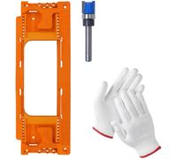 Kit di modelli di router per cerniera della porta, regolabile da 6 a 15,2 cm, con compatibilità con doppio angolo e sistema di perni sicuri per un'installazione accurata, blu (arancione + guanti)