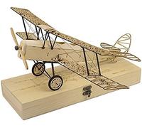 Kit di Modellini di Aerei in Legno di Balsa - Tiger Moth, Modello di Aeroplano 1/18 Set di Costruzione Fai-da-Te, Modello di Edificio Apertura Alare 40 Cm Puzzle 3D per Adulti Bambini,Naturale,Sen