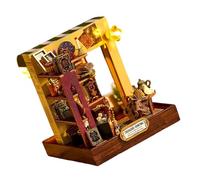 Kit di modellini unici in legno con accessori che si illuminano per coinvolgere attività familiari e decorazioni per la casa, kit per case delle bambole artigianali