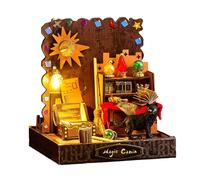 Kit di modellini unici in legno con accessori che si illuminano per coinvolgere attività familiari e decorazioni per la casa, kit per case delle bambole artigianali