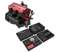 Kit di Modello Motore Nitro a 4 Tempi con Cilindri Gemelli in Linea da 7,0cc, Motore a Combustione Interna Nitro Raffreddato ad Aria ST-NF2 con Avviamento Elettrico per Esperimenti Scientifici e