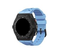 Kit di modifica della cassa in lega metallica, for Samsung Galaxy Watch 8 40mm 8Classic 46mm Kit di sostituzione del cinturino in silicone accessori(Black-blue,For Galaxy 8 44mm)